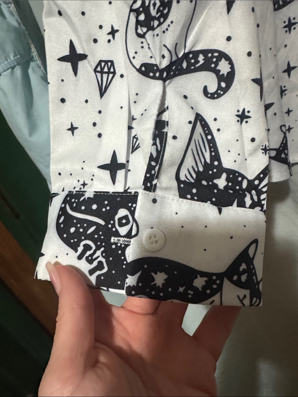 Cat Patterned Button Up - Picture 9 of 9